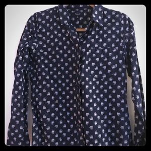 Madewell button down elephant dress shirt